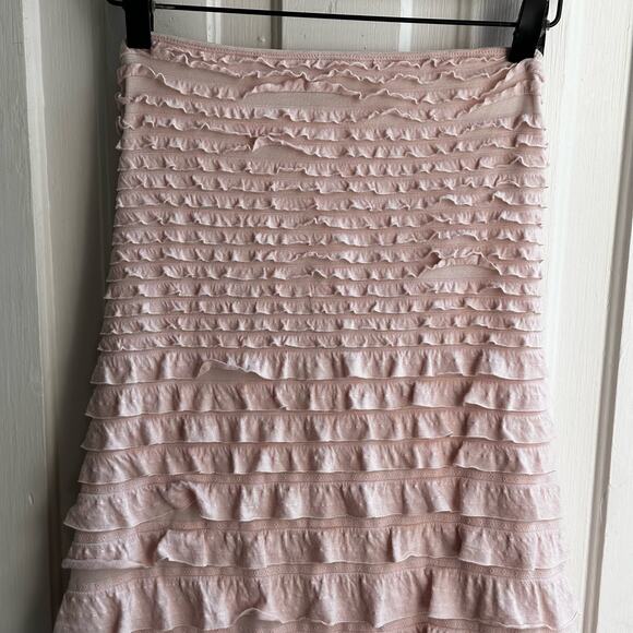 Express Strapless Ruffled Dress - Blush Pink - Size Medium - Picture 3 of 7